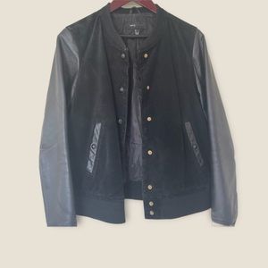 MNG Mango leather college jacket